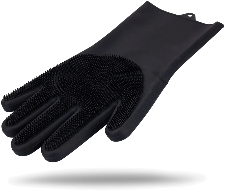 Luvas de silicone com cerdas